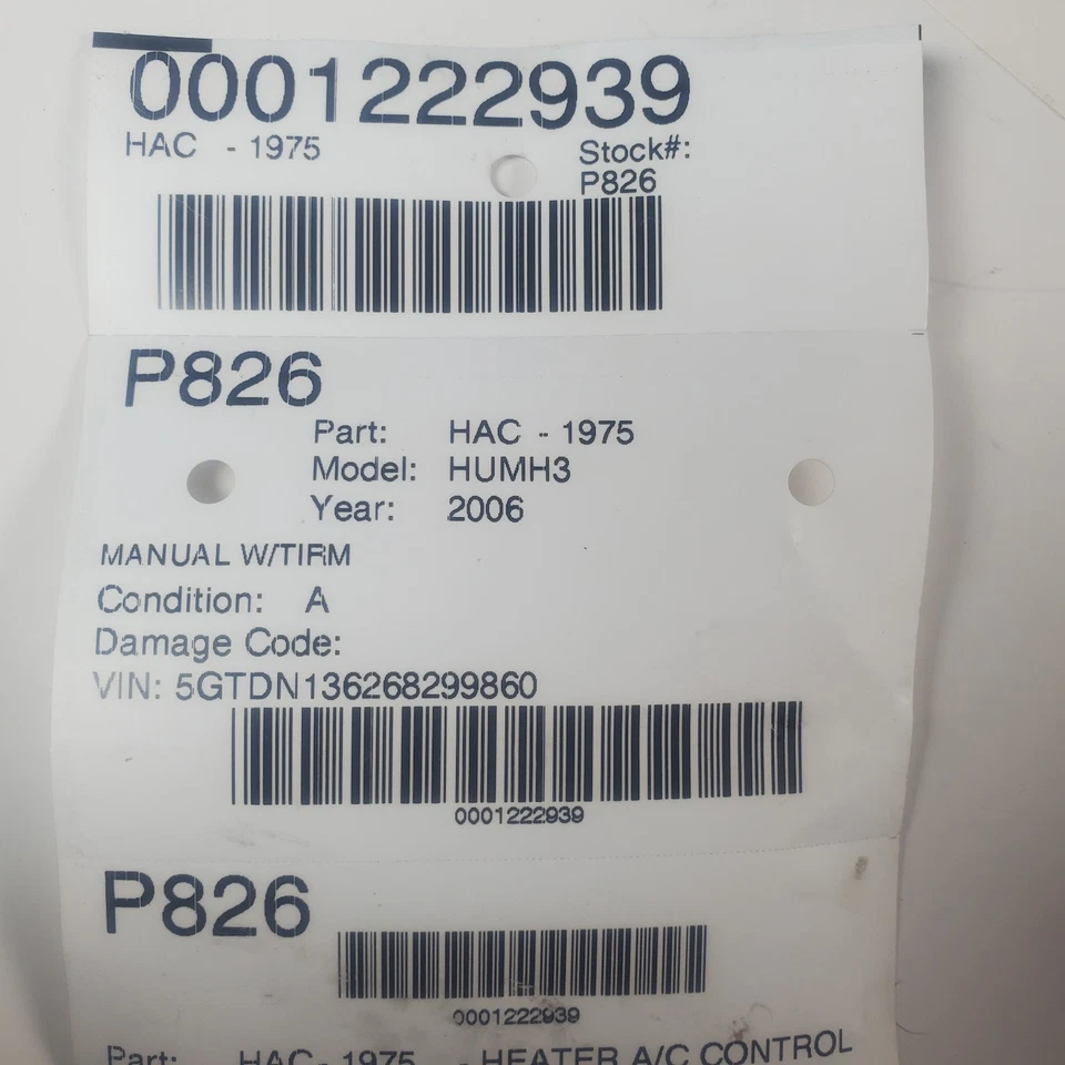 06-10 Hummer H3 H3T tablero ventilación aire radio control panel bisel 90151-246 Foto 4 de 4