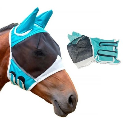 Pferd Fliegen Maske gepolsterte Netz Kapuze mit Ohren, Full & Half Face S/M/L