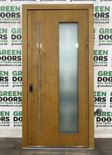 QUADRUPLE GLAZED FRONT DOOR SOLID OAK WOOD WOODEN ELECTRONIC LOCK BRAND NEW TALL