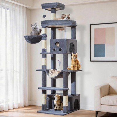 79 Inches XXL Cat Tree for Large Cats, for Oversized Cats, Multi-Level Cat To...