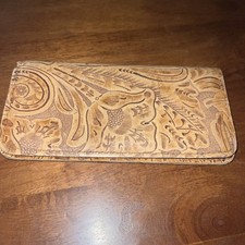 leather checkbook cover womens Hand Tooled
