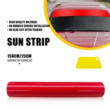 Sun Strip Visor Windshield Banner Premium Vinyl Decal Cast PET Film Red 60"x10"