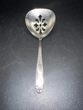 National Silver Co KING EDWARD Pierced Olive Bon Bon Spoon Silverplate
