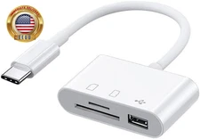 USB C SD Card Reader, USB C to Micro SD TF Memory Card Reader, 3-In-1 USB Camera