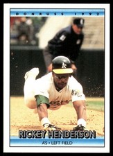 Rickey Henderson 1992 Donruss #193 Oakland Athletics FREE SHIPPING AutographDen