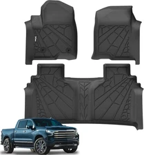 KARPAL Floor Mats for 2019-2025 Chevy Silverado 1500/GMC Sierra 1500, 2020-2025