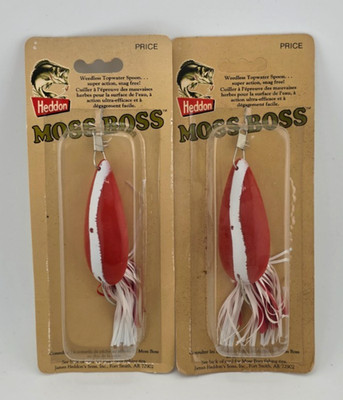 (2) Vintage Heddon Moss Boss Top Water Fishing Lures Lot of 2 - 3/8 oz