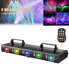 5 Len 5 Beam RGBYC DJ Laser Light Projector show Stage Effect Lighting w/Remote
