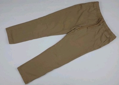 Obey Worldwide Mfg Tan Traveler Pants Elastic Waist Straight Chino USA Sz M Worn