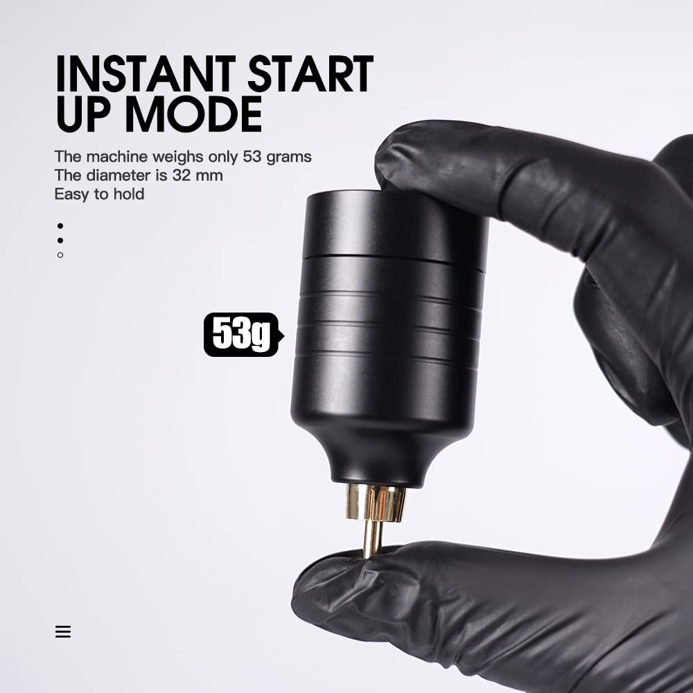 Dragonhawk Cordless Gun Machine Kit - Rotary Tattoo Pen with 20 Pro Needles