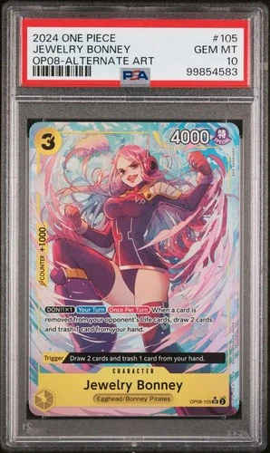2024 One Piece OP08 Alternate Art Jewelry Bonney PSA 10 #OP08-105