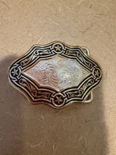 Montana Silversmiths Silver Plated Star Scroll Gold Color Womens Belt Buckle