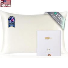 100 Mulberry Silk Pillowcase Luxury Hypoallergenic Hair Skin Soft Breathable US