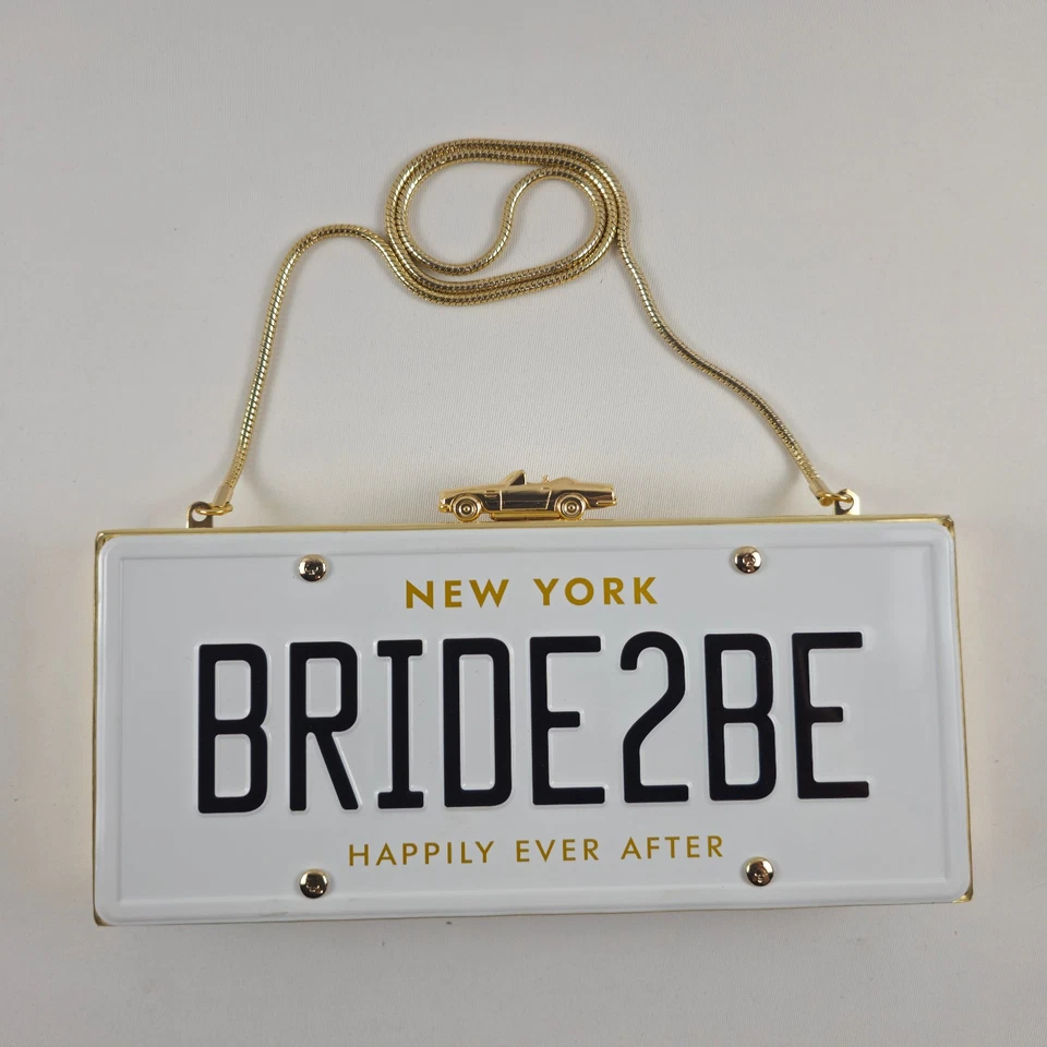 Kate Spade New York BRIDE2BE Wedding Belle License Plate Clutch Crossbody Bag - Image 2 of 4