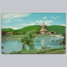 West Virginia State Capitol Charleston WV Postcard Gold Leaf Dome Kanawha River