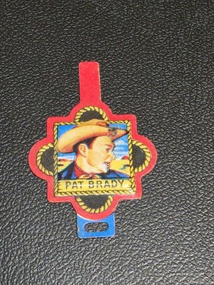 1950's Vintage Pat Brady Badge Posts Raisin Bran Tin Metal Litho USA Free Ship