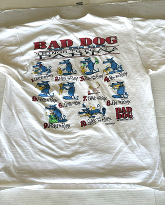 VTG Bad Dog Sportswear PUSSY CAT Single Stitch Offensive T-Shirt Size XL