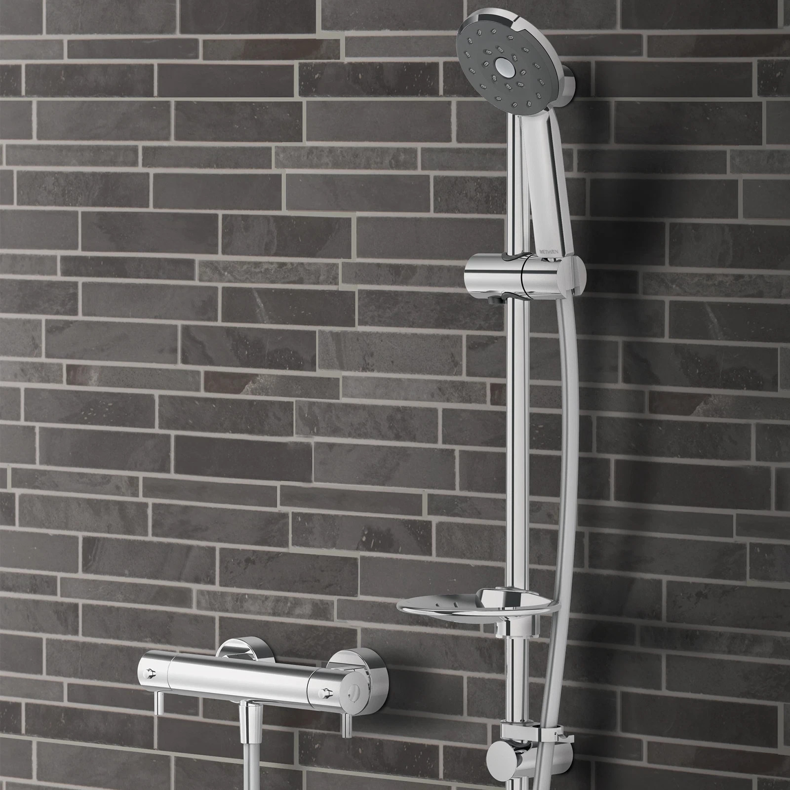 Methven Deva KCTS Kiri Satinjet Chrome Cool Touch Bar Shower & Kit - NEW -