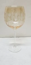 MIKASA CHEERS BALLOON GOLD ETCHED WINE GLASS GOBLET 8 1/2"