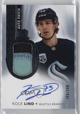 2021-22 Upper Deck The Cup Rookie 180/249 Kole Lind #110 Patch Auto 0c3