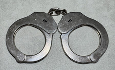 Vintage 1979 ALCYON Steel Handcuffs Made in Spain Police Law Enforcement No Keys