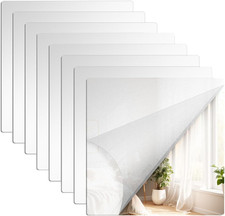 12" X 12" Acrylic Mirror Tiles, 8 Pack Self Adhesive Acrylic Square Mirrors for