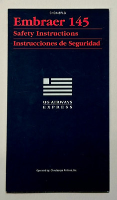 US Airways Express | Chautauqua Embraer 145 (Plug Door) Safety Card - 2001