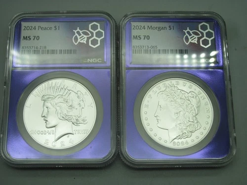 2024 Morgan and Peace Silver Dollars NGC MS 70