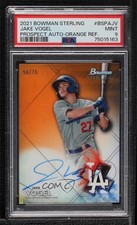 2021 Bowman Sterling Prospect Orange Refractor 56/75 Jake Vogel PSA 9 Auto w7p