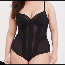   Torrid Black Mesh Strappy Bodysuit