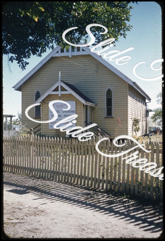 Australia Redcliffe Episcopal Church 35mm Slide 1950s Robert B Doing Sign