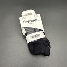 Feetures Unisex Elite Light Cushion No Show Tab Socks Black - E50301593, Black L