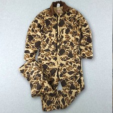 Vintage Walls Blizzard Pruf Coveralls Mens Large Duck Camo Insulated USA Made