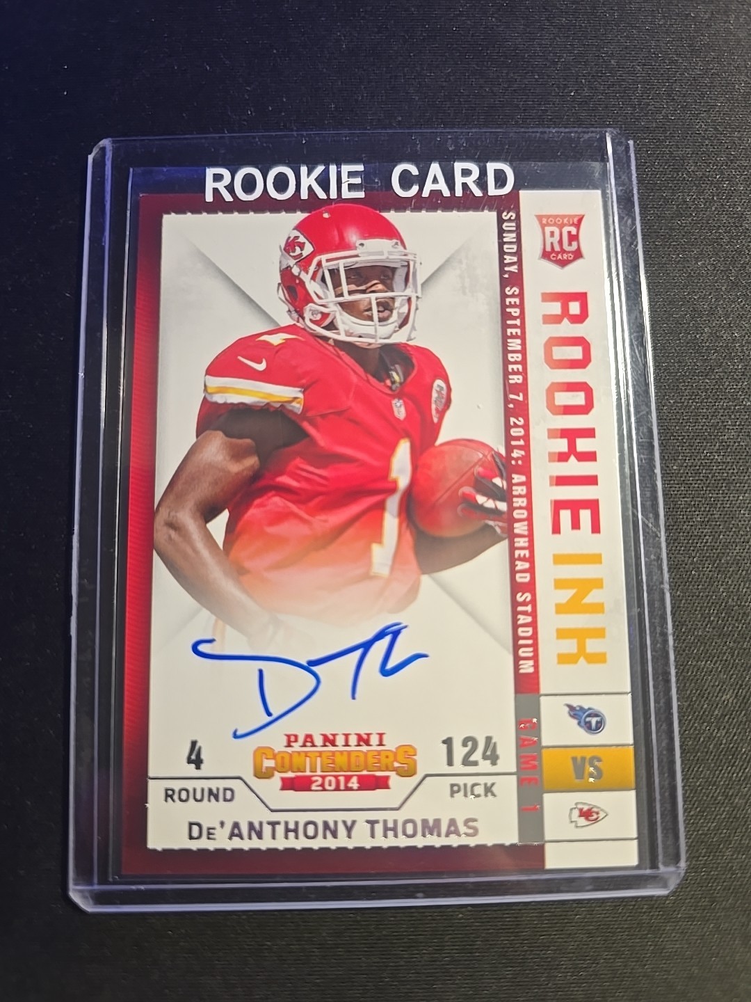 De'Anthony Thomas Panini Contenders Rookie Ink Rookie Premiere #RRIDT Base