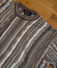 Vintage Tosani 3D Sweater - Men's MEDIUM - Textured Earthtone - Made in Canada