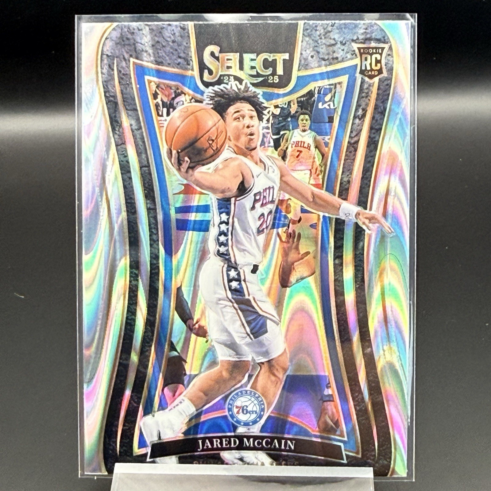 2024-25 PANINI SELECT #393 MEZZANINE SILVER RAY WAVE PRIZM JARED McCAIN (RC,SP)