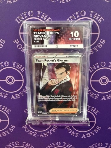 Team Rockets Giovanni 225/182 Destined Rivals Secret Rare Ace 10 Perfect 10