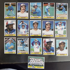1979 Topps Montreal Expos Team Lot 16 Cards Steve Rogers Warren Cromartie