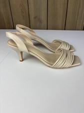 Halston Heritage Hong Kong Sling Back Strapped Heel Sandals Bone Color Size 6.5