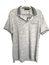 NWT G/Fore Mens Gray Star Dust Tech Jersey Golf Polo Shirt Banded Sleeve SMALL