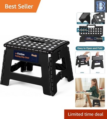 9-Inch Heavy-Duty Folding Step Stool - Non-Slip Surface, Perfect for Home Use