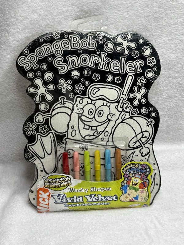 Vintage NEW 2004 Wacky Shapes Vivid Velvet Spongebob Squarepants Snorkeler Nick