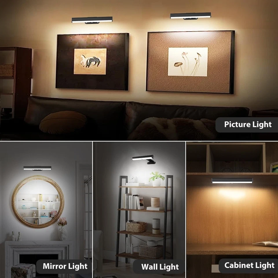LED Battery Operated Wall Light for Paintings,Wireless Dimmable Frame Light wit - Image 2 of 4