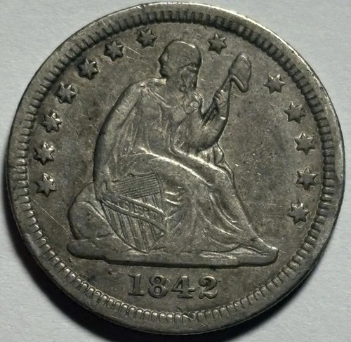 1842-O Seated Liberty Quarter — Ch. VF+/XF Condition 🔥 Better Date