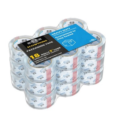 Heavy Duty Packing Tape Refills 18 Pack, 2.7 Mil Clear Packaging Tape, 1.88'' ...