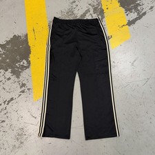 VINTAGE ADIDAS ATP KEYROLAN BLACK WHITE ATHLETIC TRACK PANTS XL BAGGY TREFOIL