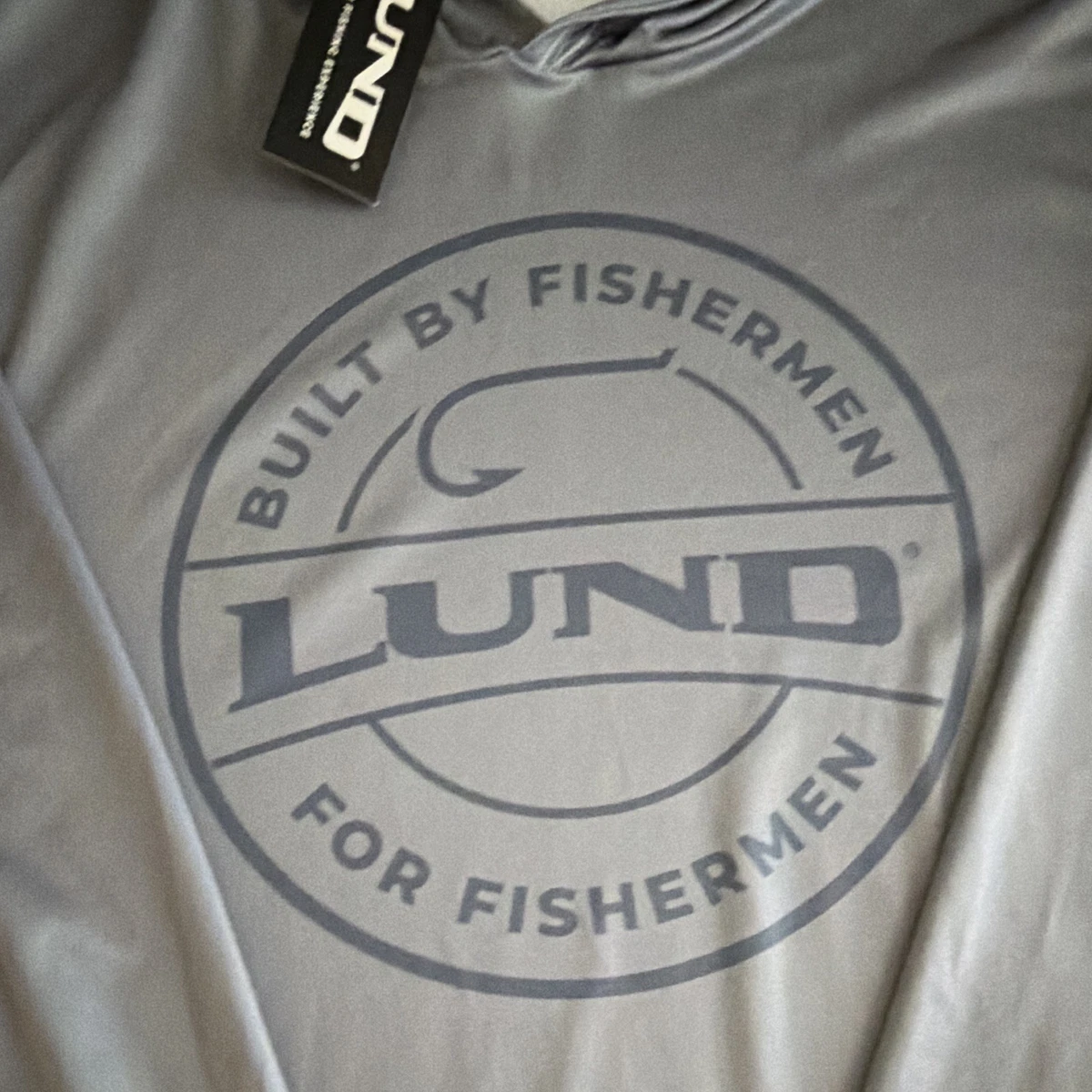 Lund Hombre XL Gris Capucha Pullover Manga Larga Pesca Sudadera con Capucha Logo