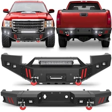 Front /Rear Bumper+Winch Plate For 2011 2012 2013 2014 Chevy Silverado 2500/3500