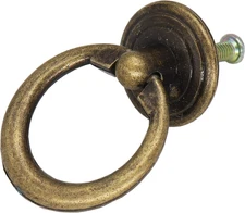 8Pcs Antique Vintage Drawer Cupboard Drop Ring Knobs Pulls, Bronze, Single Hole