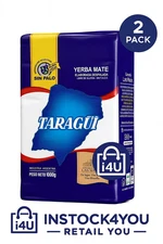(2 Pack) Taragüi Yerba Mate 1kg without Stem (Sin Palo) 2.2lb (BLUE PACK)